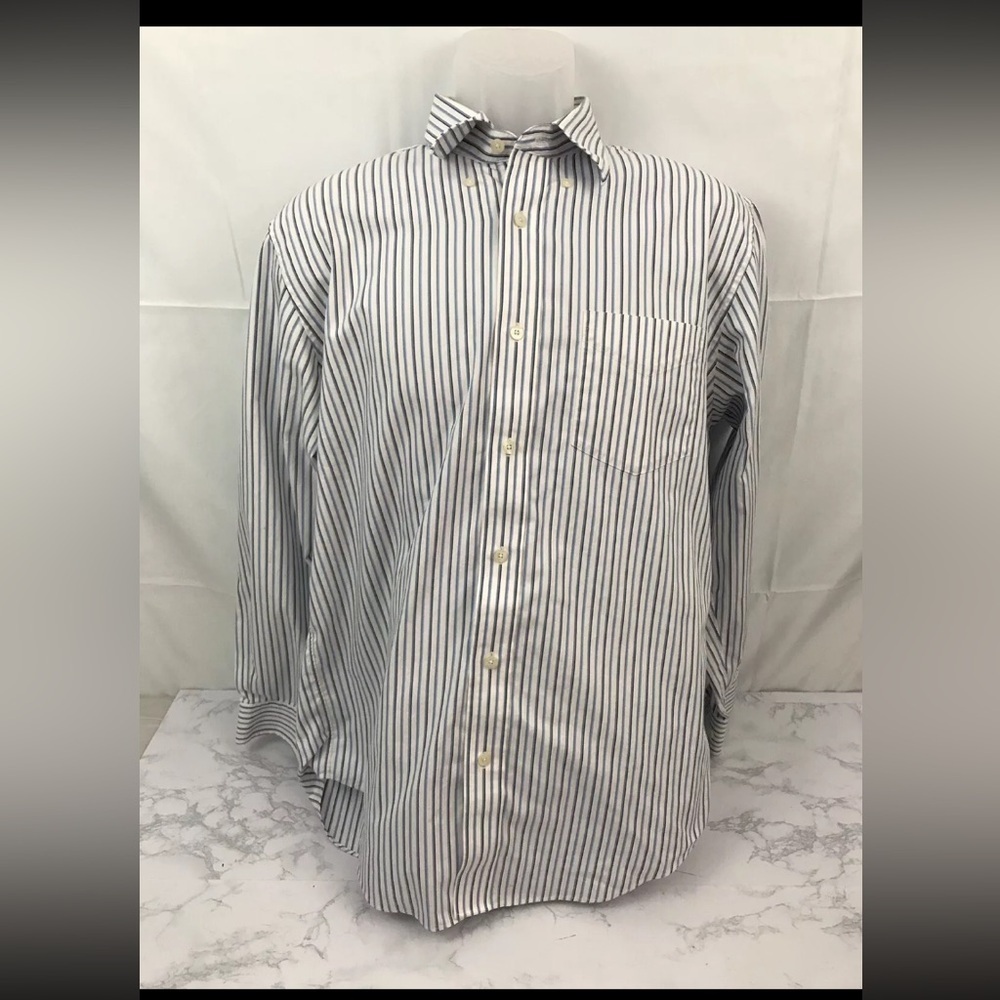Giordano Quality Apprarel Long Sleeve Button Down Shirt Mens M Blue Stri…​​​
